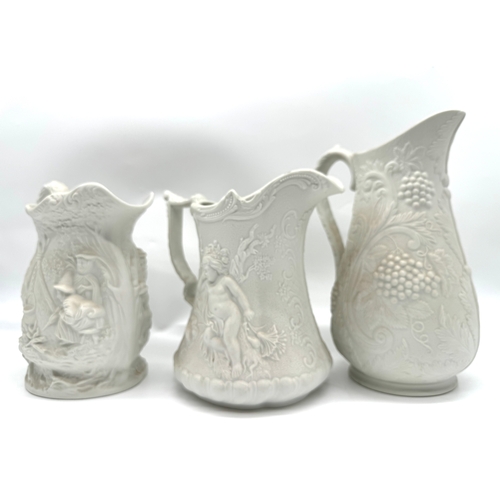 101 - Five Porcelain Portmeirion British Heritage Collection / Parian Water Jugs, Vases