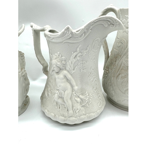 101 - Five Porcelain Portmeirion British Heritage Collection / Parian Water Jugs, Vases