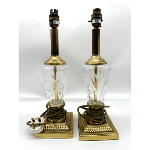 103 - Vintage Brass and Crystal Table Lamps - 40cm