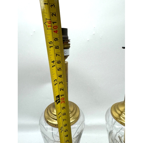 103 - Vintage Brass and Crystal Table Lamps - 40cm