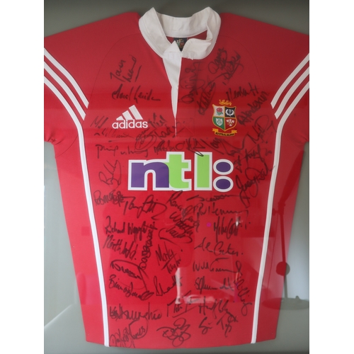 151 - The British Lions 2001 Tour To Australia Full Squad Hand Signed Jersey 90cm x 100cm