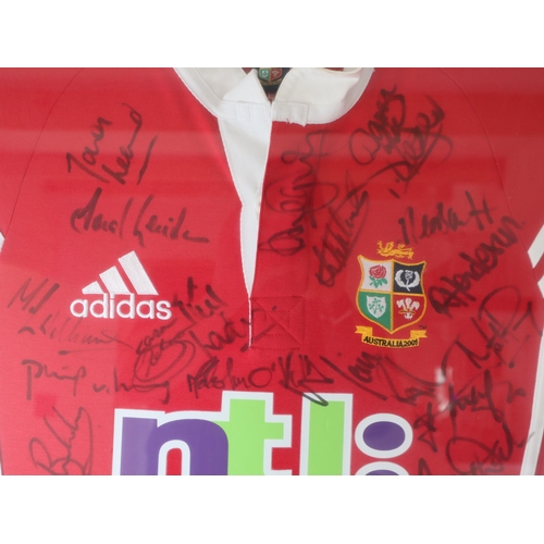 151 - The British Lions 2001 Tour To Australia Full Squad Hand Signed Jersey 90cm x 100cm