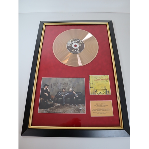 157 - ** Description update **
Rolling Stones Beggars Banquet  Photograph presented with 24 Carat Gold Fin... 