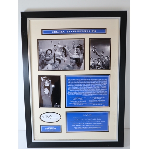 161 - Football - Signed Ron Harris Chelsea FC Captain FA Cu Winner 1970 Framed 77cm x 57cm