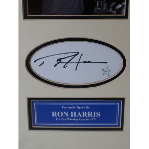 161 - Football - Signed Ron Harris Chelsea FC Captain FA Cu Winner 1970 Framed 77cm x 57cm