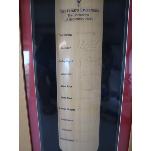 162 - Cricket - Signed Cricket Bats The Lords Taverners The Centurions 1st September 2008 + The Lords Tave... 