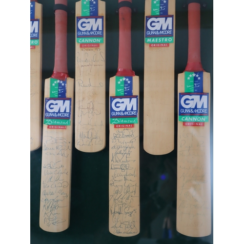 163 - Cricket - Britannic Assurance Championship - 1997 Signed Miniature Bats by all Counties and players ... 