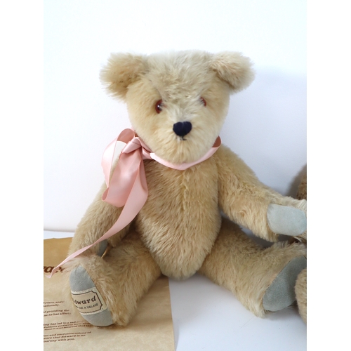 112 - Edward Teddy Bear + Boyds Collection Bear 20cm - 26cm