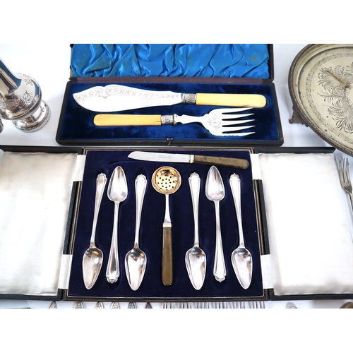 119 - Quantity of silver plated service wares