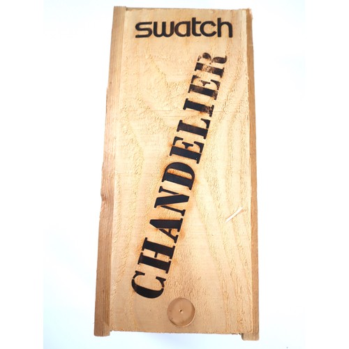 179 - Swatch Chandelier Watch in Wooden Display Box and Glass Display Stand