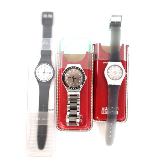 187 - Two Swatch Irony Watches in Case + one other Swatch in case