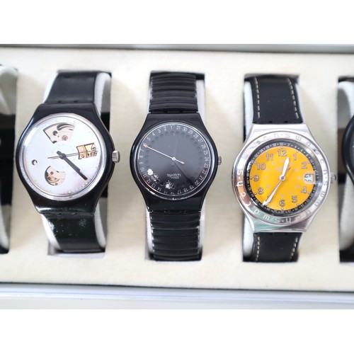 189 - 10 x Swatch Watches including Automatic's in Aluminium Display Case