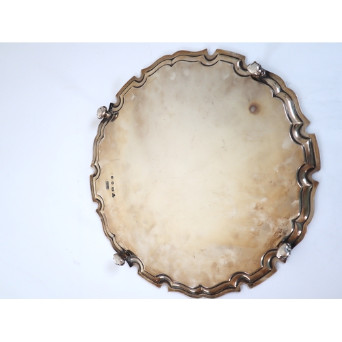 130 - Harrods Sterling Silver Footed Pie Crust Salver by Harrods Ltd London 1933 - 30cm - 1017g