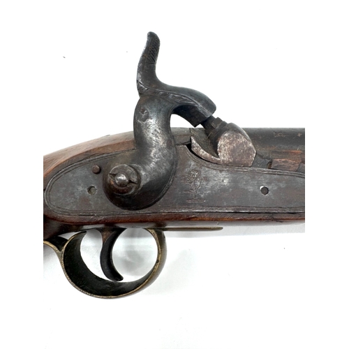 205 - 19th century single shot percussion pistol marked with the rampant lion symbol of the East India Com... 