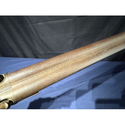 207 - 19th Century Robert Adams / Manton London Double barrel percussion shotgun