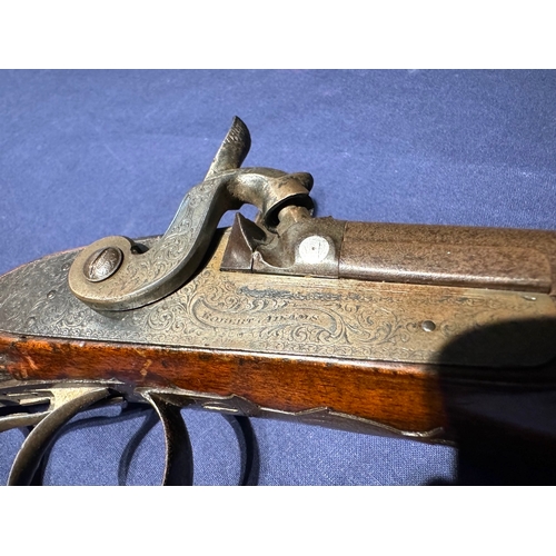 207 - 19th Century Robert Adams / Manton London Double barrel percussion shotgun