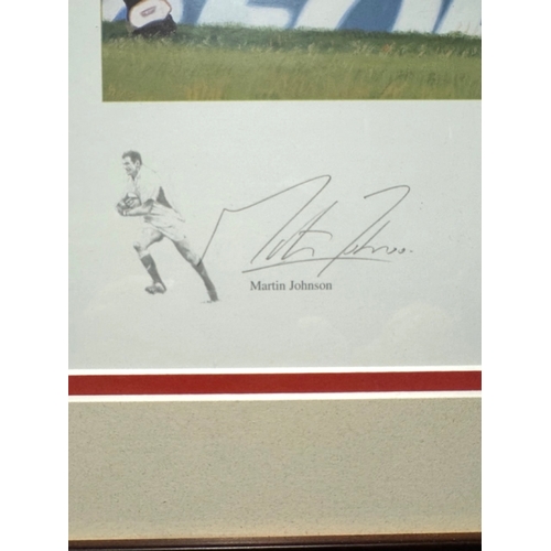 221 - Framed & Signed Doug Harker Investec Challenge England v New Zealand 2002 - Hand-signed by Martin Jo... 