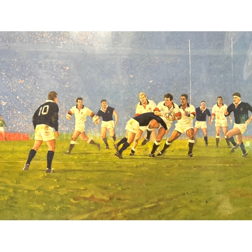 222 - Signed Rugby Print 