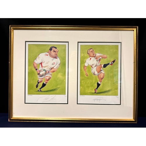 223 - Framed & Signed Martin Johnson & Jonny Wilkinson by Ireland 71cm x 53cm