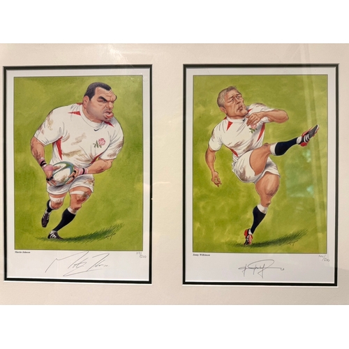 223 - Framed & Signed Martin Johnson & Jonny Wilkinson by Ireland 71cm x 53cm