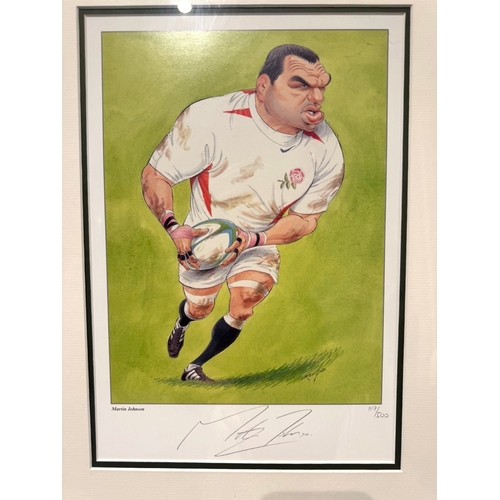 223 - Framed & Signed Martin Johnson & Jonny Wilkinson by Ireland 71cm x 53cm