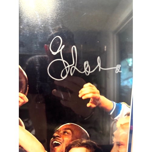 224 - Framed & hand-signed Photo of Gianfranco Zola holding European Cup Winners Cup 1998 with COA