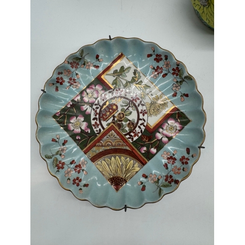 243 - Collection of 19th - 20th century Oriental inspired ceramics + cloisonné pin dish