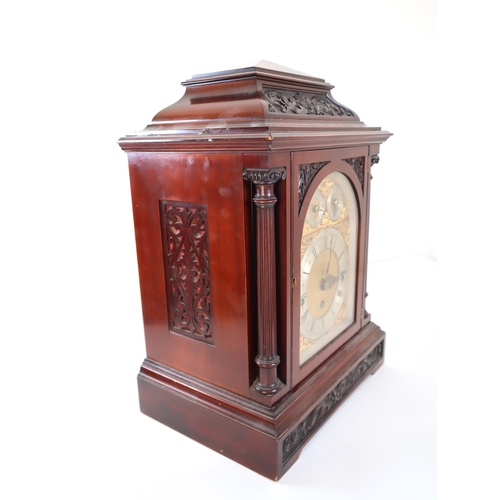 39 - A substantial Victorian boardroom mahogany bracket clock, beautifully engineered three train brass m... 