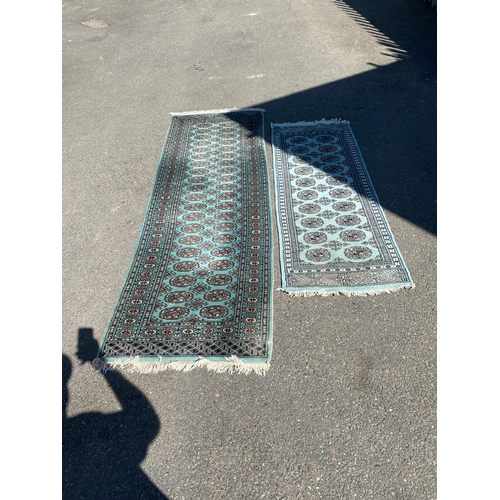 782 - Genuine Pakistani Hand Knotted Carpet/rug runner 238 x 80 cm approx and similar smaller rug/runner