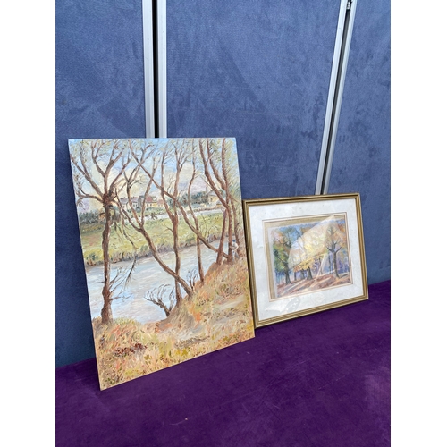 793 - Two original landscape art works.