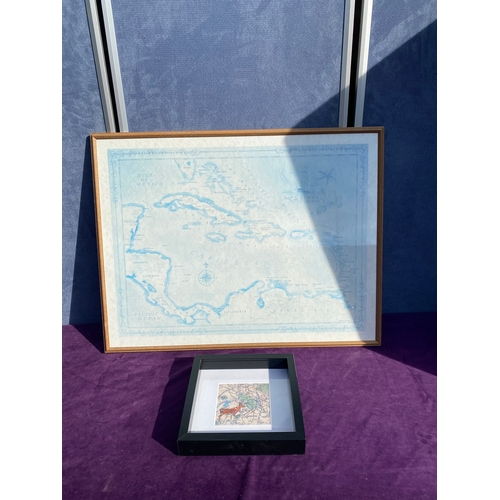 807 - Two framed map prints