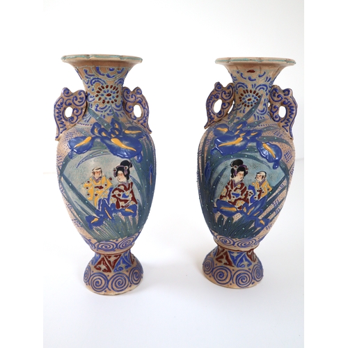 148 - Two vintage Oriental ceramic vases - 33cm A/F