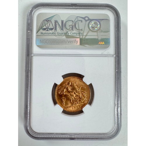 34 - 1929 Gold Sovereign South Africa NGC MS64