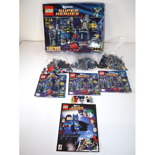 6 - Lego 6860 The Batcave Super Heros Boxed complete with Mini-figures & instructions