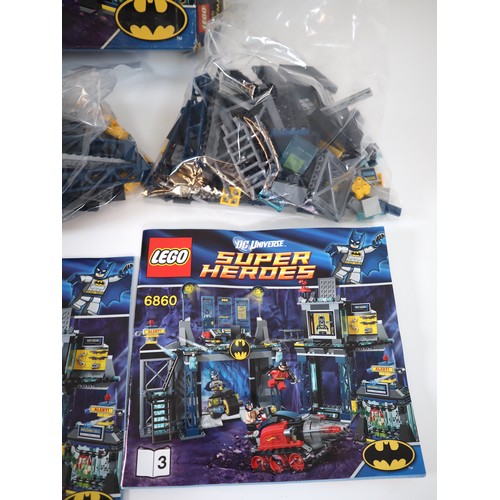 6 - Lego 6860 The Batcave Super Heros Boxed complete with Mini-figures & instructions