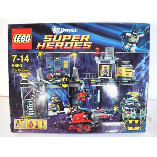 6 - Lego 6860 The Batcave Super Heros Boxed complete with Mini-figures & instructions