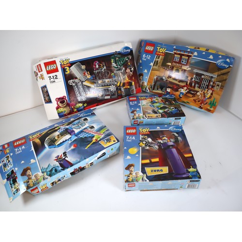 24 - Lego Toy Story - 7596, 7593, 7590, 7591, 7594 Sets Part Built Sets complete in Box with Minifigures ... 