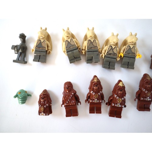 53 - LEGO Star Wars Minifigures - Jar Jar Binks, Chewbacca, Ewok, Wookie Warrior