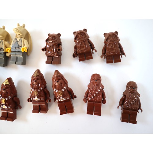 53 - LEGO Star Wars Minifigures - Jar Jar Binks, Chewbacca, Ewok, Wookie Warrior