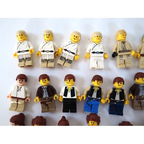 55 - LEGO Star War Minifigures - Luke Skywalker, Anakin Skywalker, Han Solo, Princess Leia