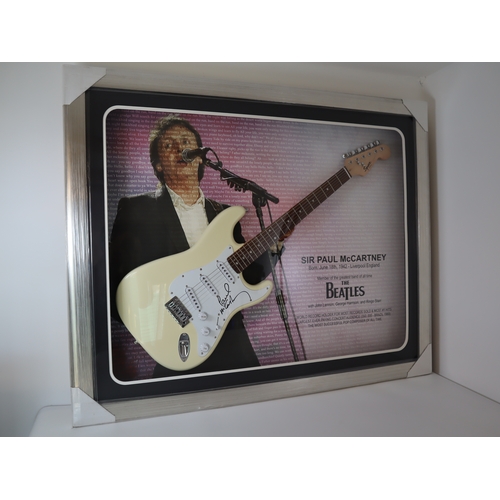 166A - ***updated description ***

Framed Sir Paul McCartney The Beatles  Squier Bulletstrap Electric Guita... 