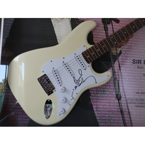 166A - ***updated description ***

Framed Sir Paul McCartney The Beatles  Squier Bulletstrap Electric Guita... 