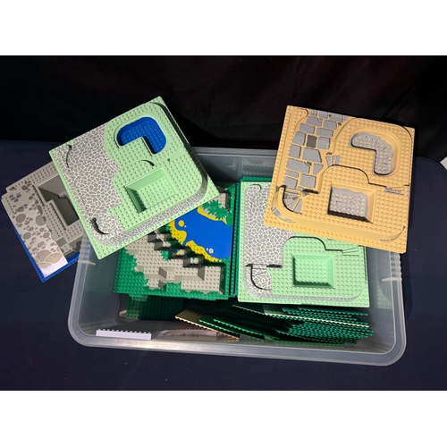 105 - LEGO - Bulk Box of sorted Base Plates including 3D Raised base plates, Castle, Poolside Paradise etc... 