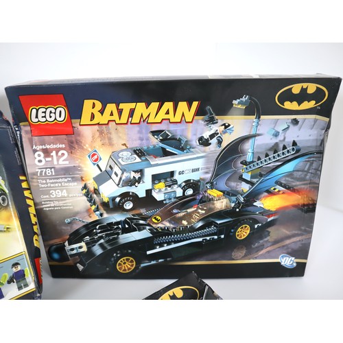 130 - LEGO BATMAN - 7888 Batman vs Joker , 7781 Two Face's Escape , 7787 The Bat-Tank: the Riddler and Ban... 