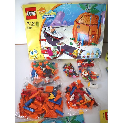 138 - LEGO Spongebob Squarepants - 3831 Rocket Ride, 3834 Good neighbours at bikini bottom, 3833 Krusty Kr... 