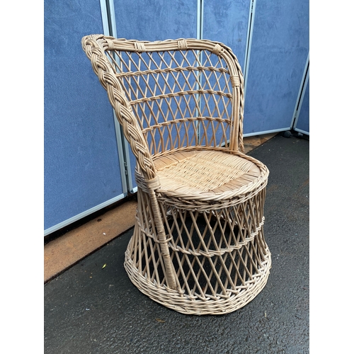 Retro Wicker / Cane child's peacock chair.