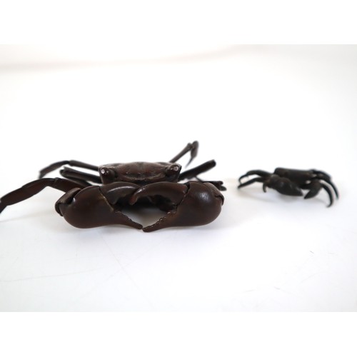 15 - 20th Century Oriental Bronze Crab mechanical