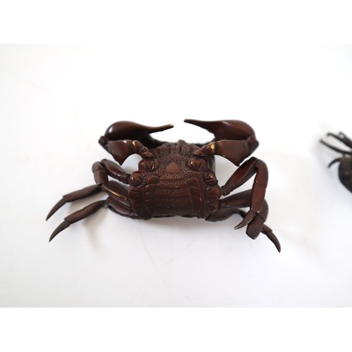 15 - 20th Century Oriental Bronze Crab mechanical