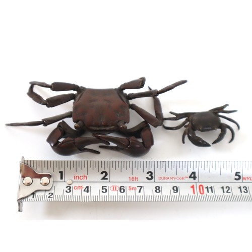 15 - 20th Century Oriental Bronze Crab mechanical