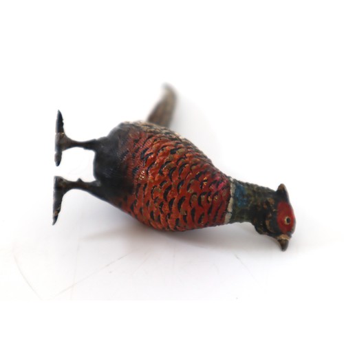 16 - 20th century Austrian Cold Painted Bronze Pheasant